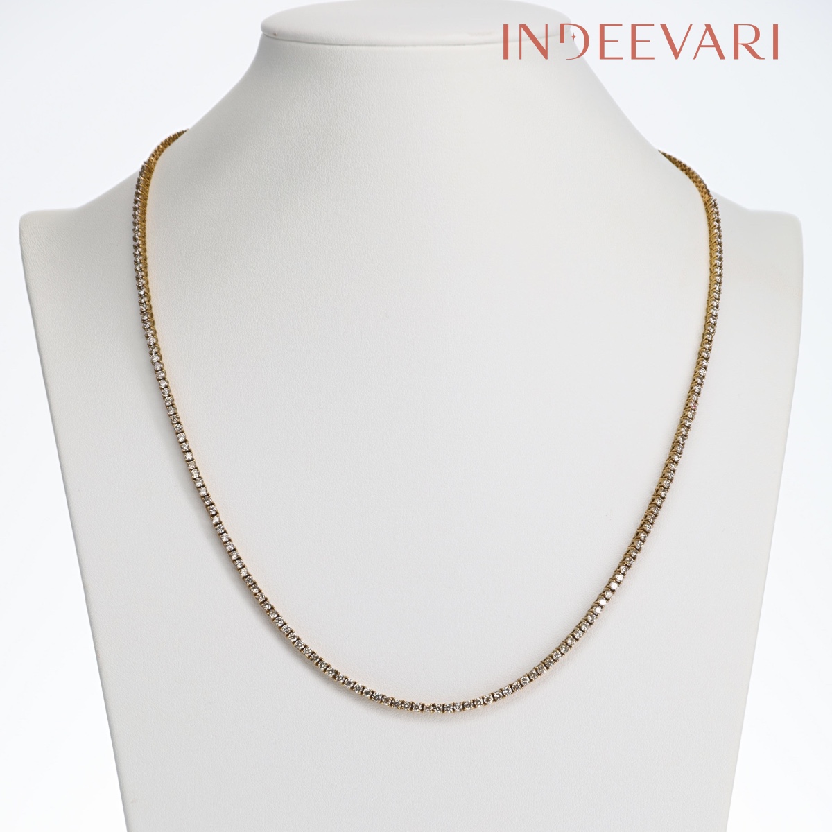 Tarunika Diamond Chain — 22K Gold Triple-Cut Diamond — Daily Wear Indian Jewelry USA — Indeevari