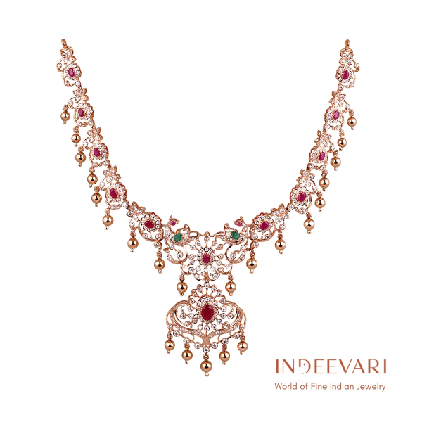 Rudrakshi Ruby CZ Necklace