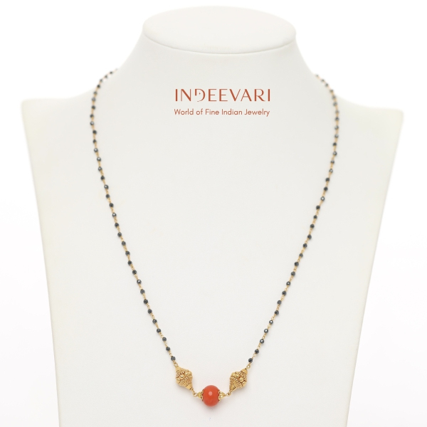Coral Black Beads Chain