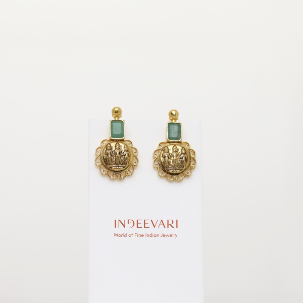 Pachi Ramparivar Emerald Earrings