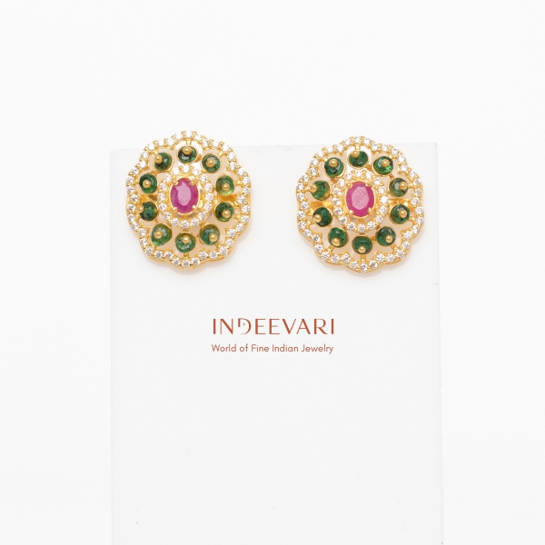 Saanvi Floral Pachi Studs