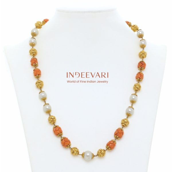 Coral Pearl Heritage Bead Mala
