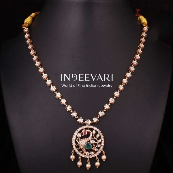 Peacock Grace Rose Gold Necklace