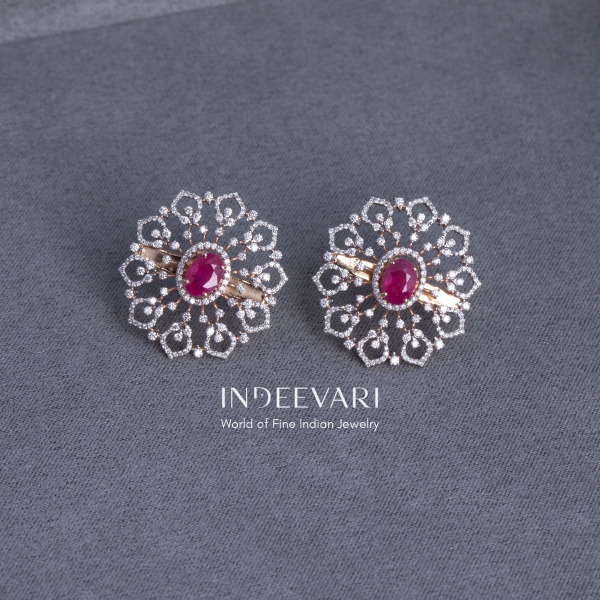 Anvika Diamond Changeable Floral Studs