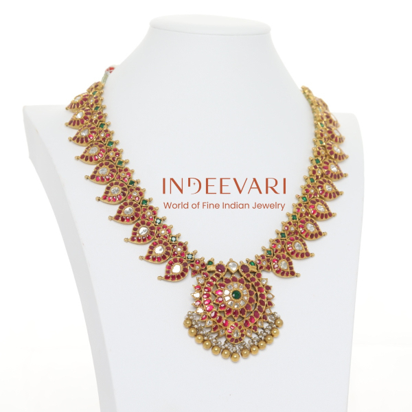 Navya Heritage Mango Haram - long haram necklace with premium craftsmanship