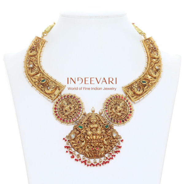 Heritage Goddess Temple Kanti - emerald necklace with premium craftsmanship