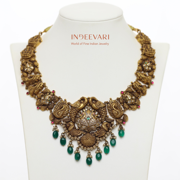 Iravya Peacock Nakshi Necklace