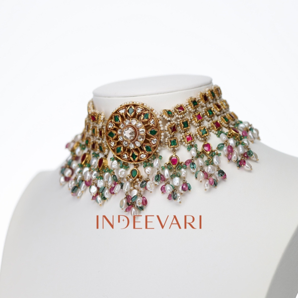 Regal Heritage Choker with Timeless Rose-Cut Center