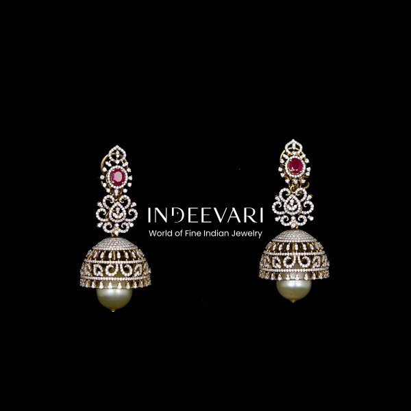 Crimson Grace Diamond Detachable Jhumkis - jewelry store with premium craftsmanship