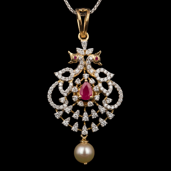 Peacock Diamond Pendant
