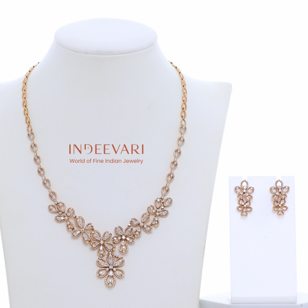 Floral Radiance Diamond Necklace Set