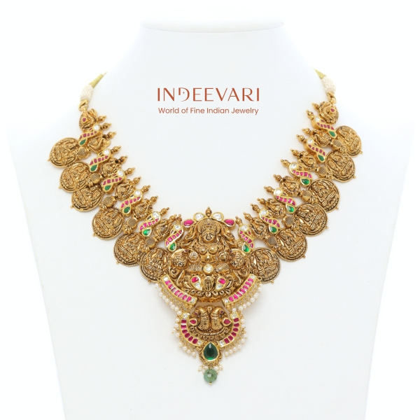 Heritage Temple Coin Lakshmi Necklace