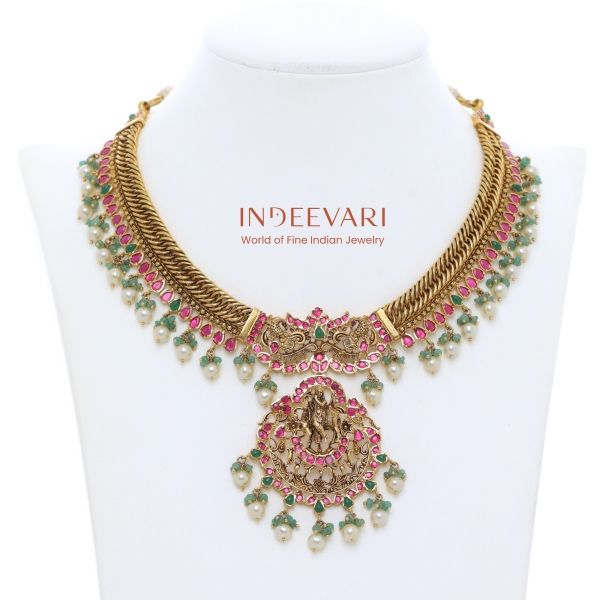Temple Ruby Antique Jilebi Necklace