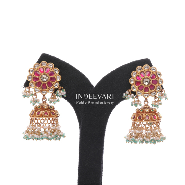 Heritage Polki Blossom Jhumkas