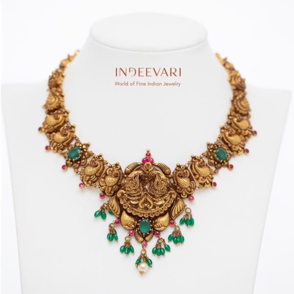 Vasundhara Emerald Nakshi Necklace