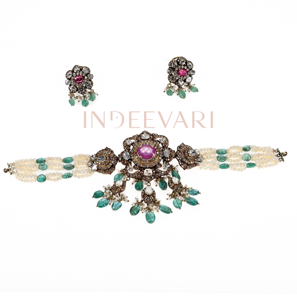 Diamond Majesty Victorian Necklace Set