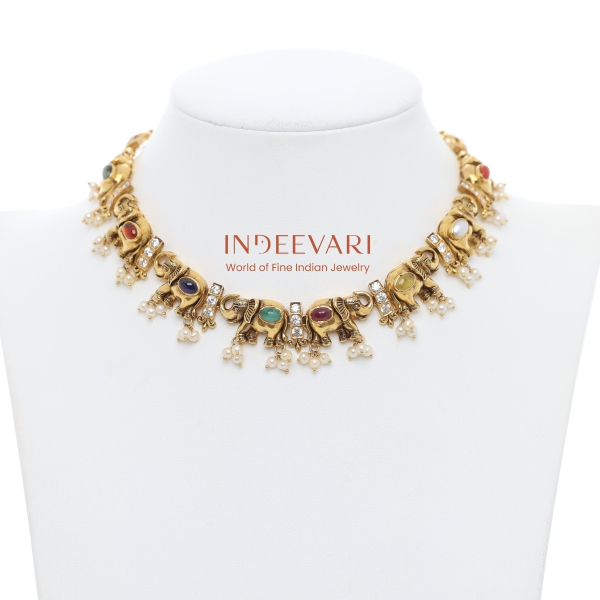 Gaja Heritage Navaratna Necklace