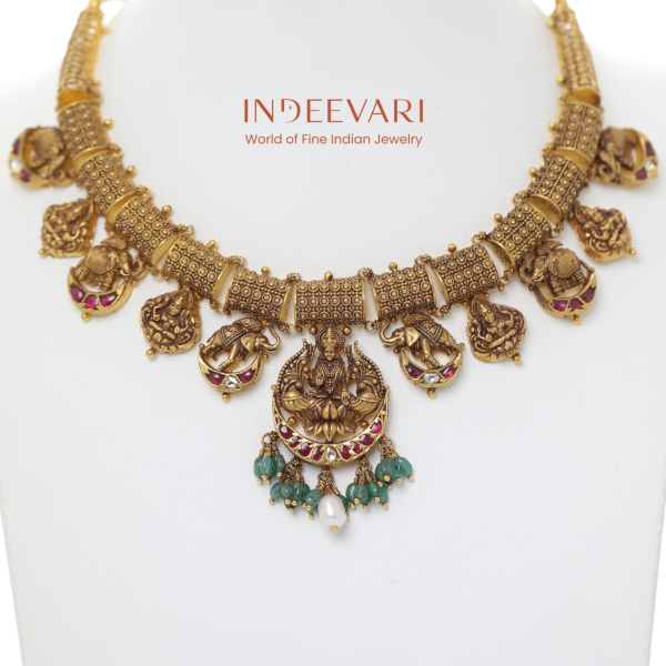 Lakshmi Ashta Gaja Antique Necklace