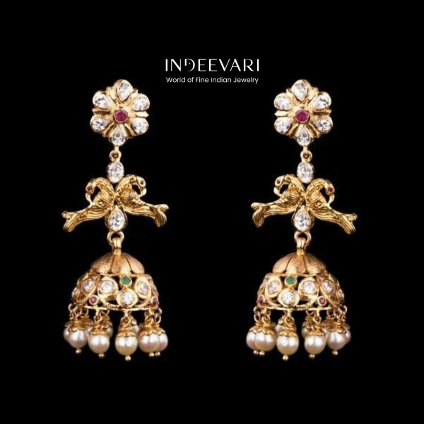 Floret Peacock Jhumkis