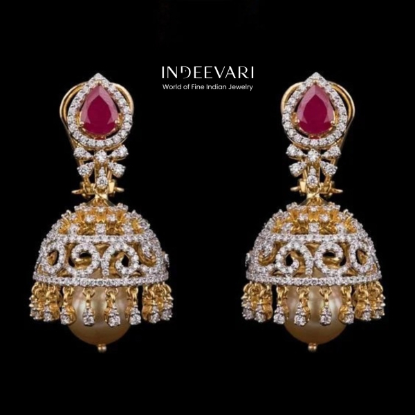 Elanza Diamond Jhumkis