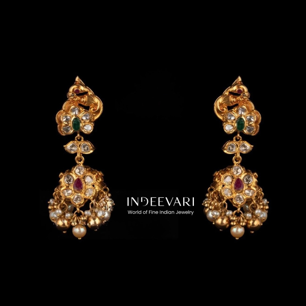 Flat Polki Jhumkis