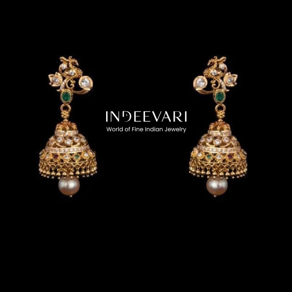 Peacock Stud With Jhumki Drop