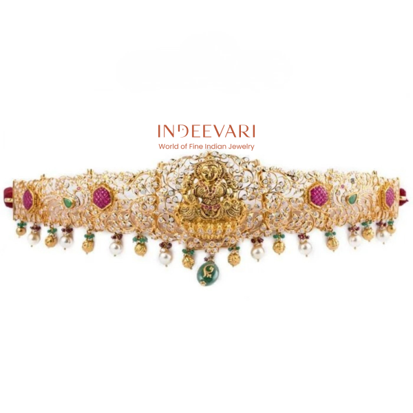 Swarovski CZ with 3D Lakshmi Half Belt
