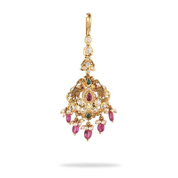Gharana Ruby and Emerald Maang Tikka