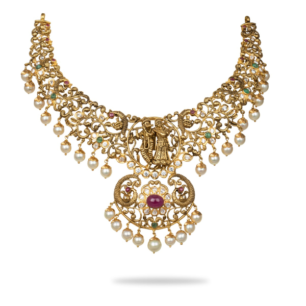 Radha Krishna Pachiwork Necklace