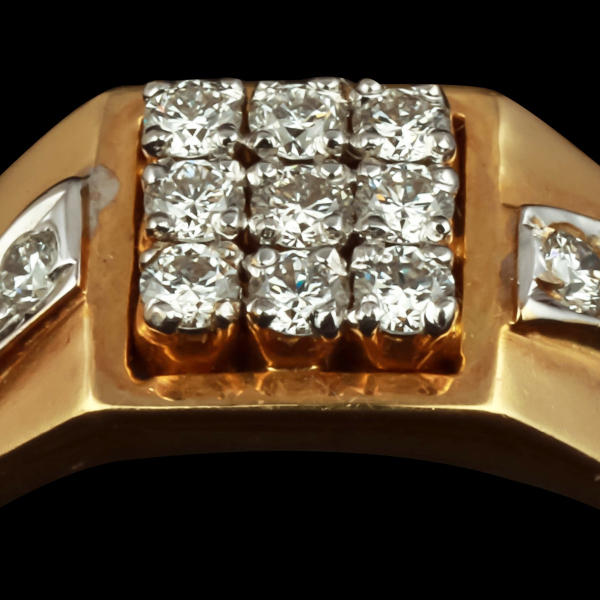 Cubic Diamond Men's Ring