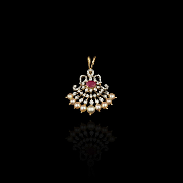 Nallini traditional Ruby and diamond pendant 