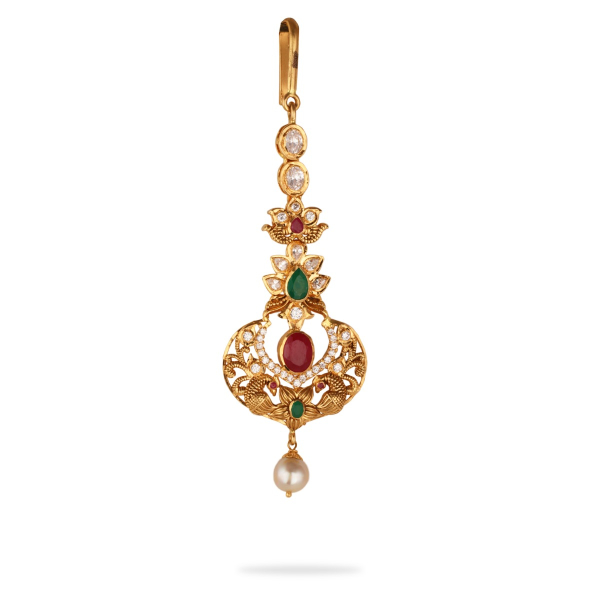 Chaithra Auspicious Ruby & Emerald Maangtika