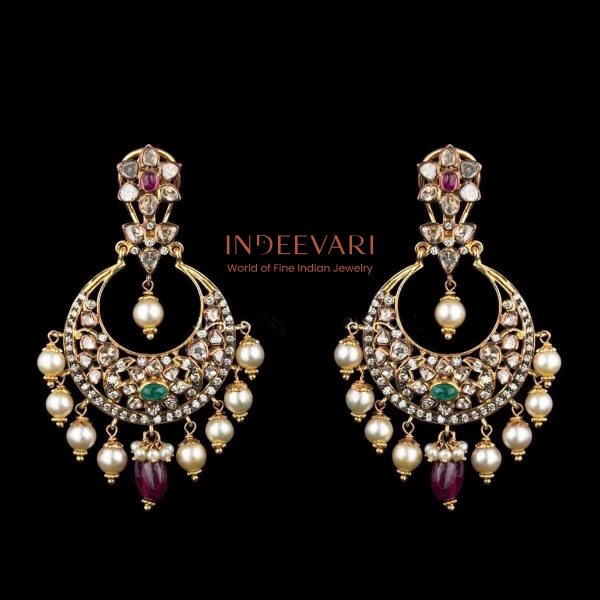 Micropearl Lines of Love Chandbali