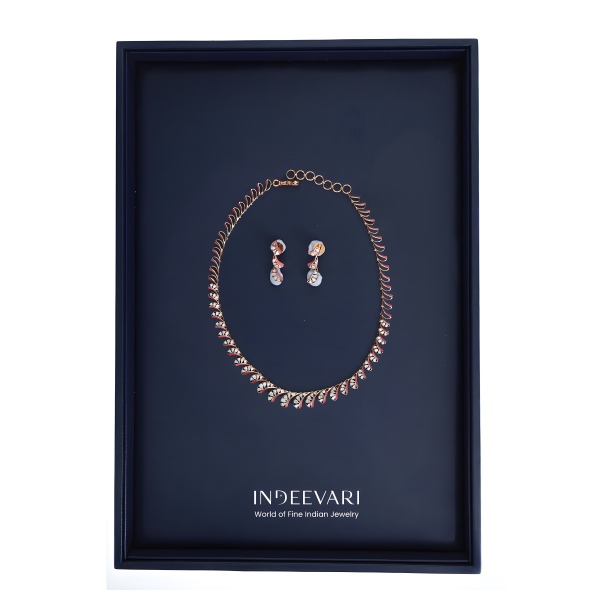 Rose Gold Fusion Diamond Necklace Set