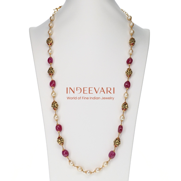 Ruby Pearl Nakshi Chain