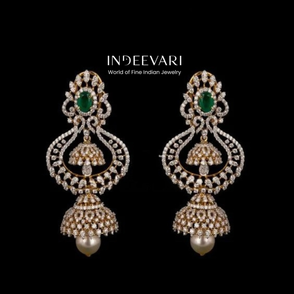 2 in1 Gala Bridal Diamond Jhumkis