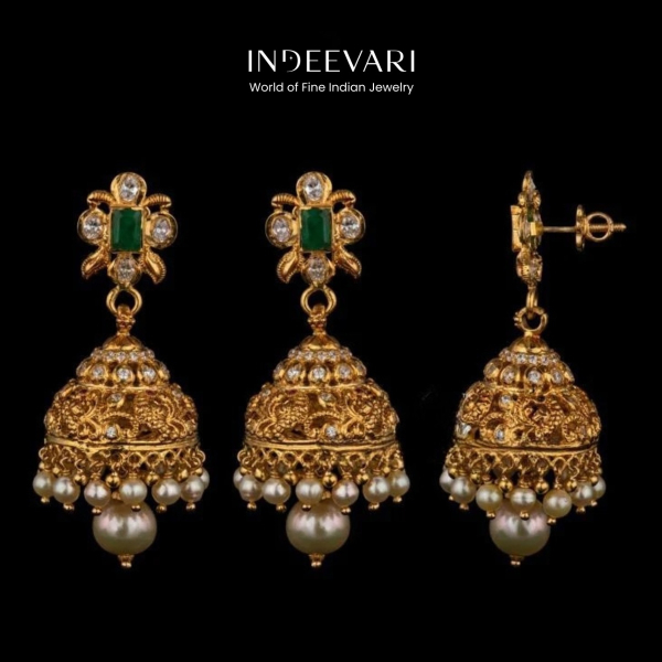 Pearl Drops CZ Pachi Jhumkis
