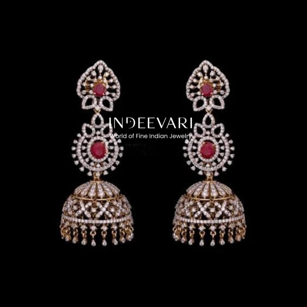 Chakra Diamond 2-1 Step Jhumkis