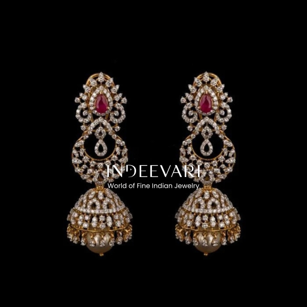 2in1 Diamond Jhumki Chandbali