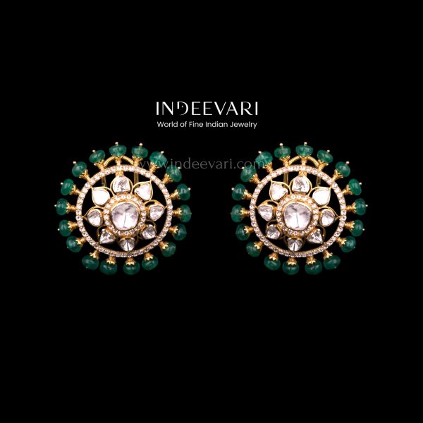 Royal Lustrous Polki earrings