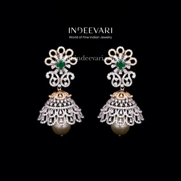 Graceful Diamond Jhumkis