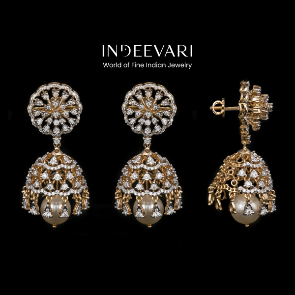 Alluring Traditional Diamond Jhumkas