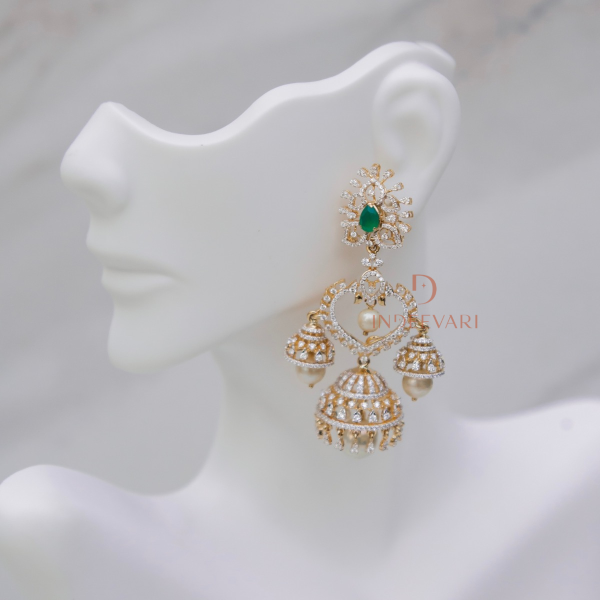 Dharshi Diamond Jhumki Earrings