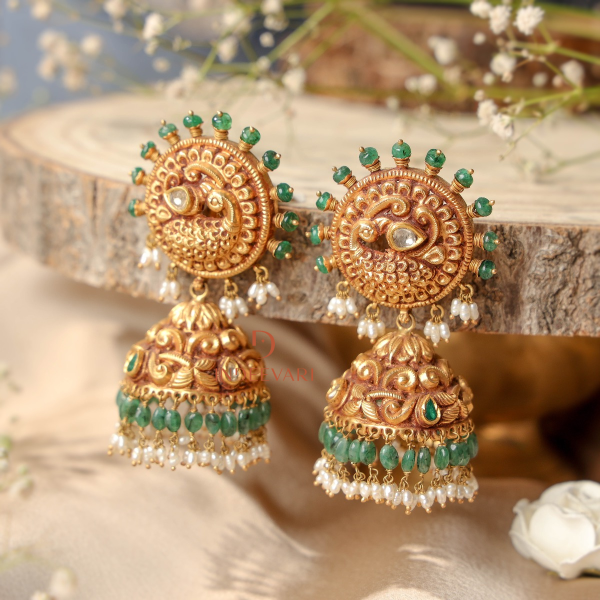 Regal Nakshi Morni Jhumkis
