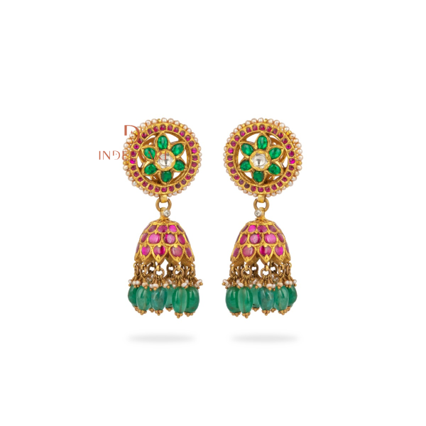 Traditional Colorful Gold Jhumka
