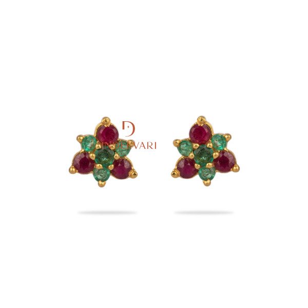 Red & Green Fower Studs