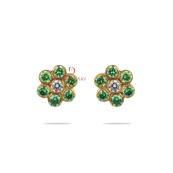 Emerald Comely Floret Studs