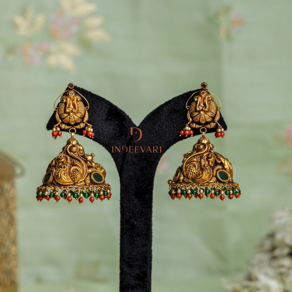 Arunika Coral Nakshi Jhumkis