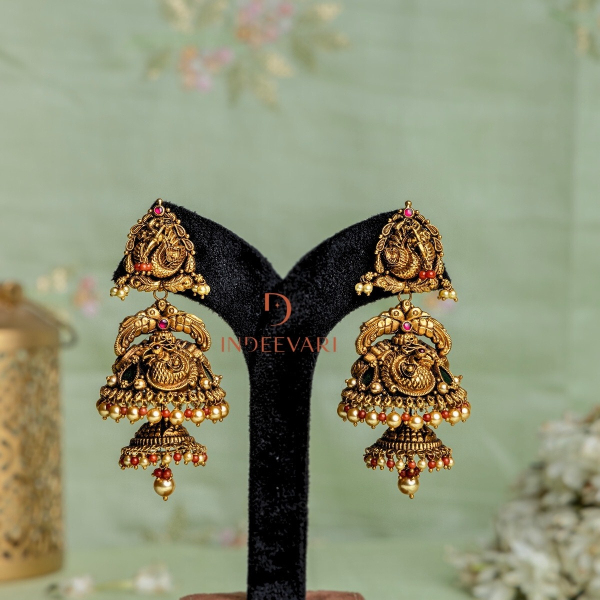 Adrika Nakshi Detachable Step Jhumkis