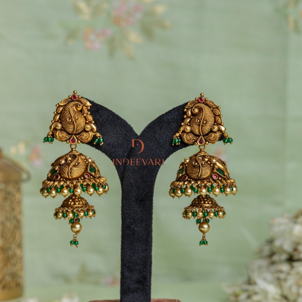 Vandita Detachable Nakshi Step Jhumkis
